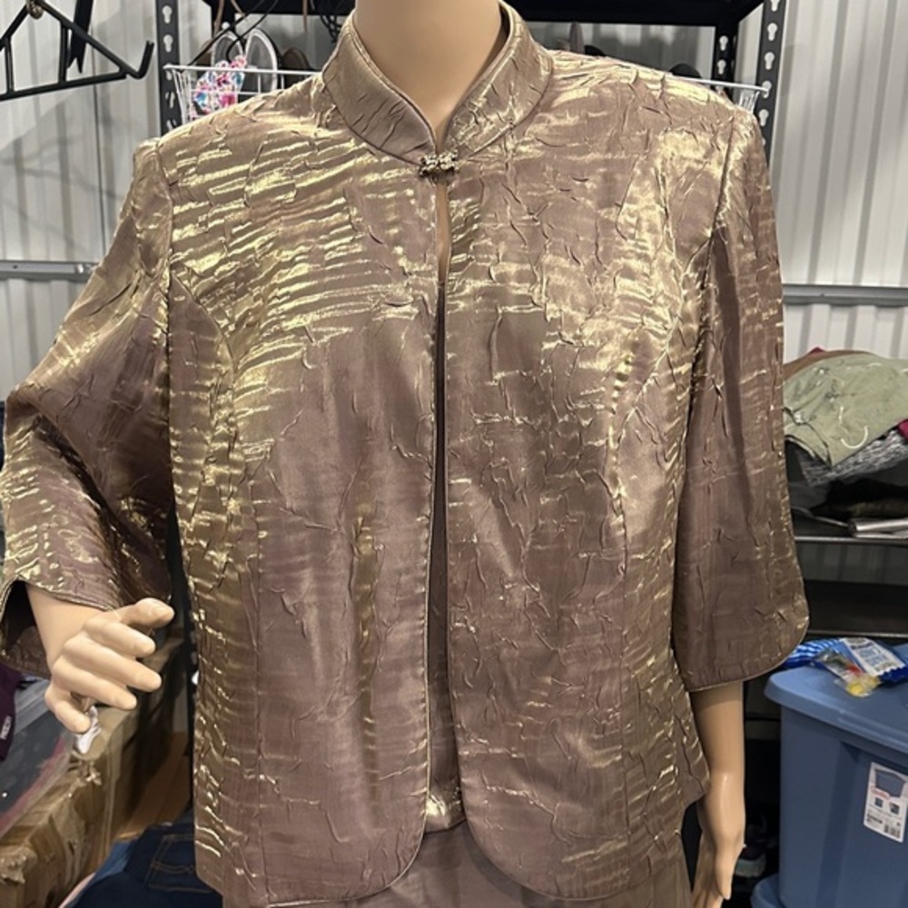 David's Bridal 2 piece (Mocha) Gold / Bronze mother of the bride’s dress